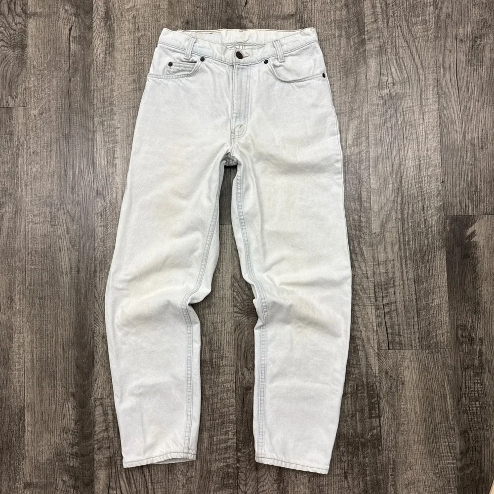 Vintage Levi's 550 Student Light Wash Orange Tab Denim Jeans USA